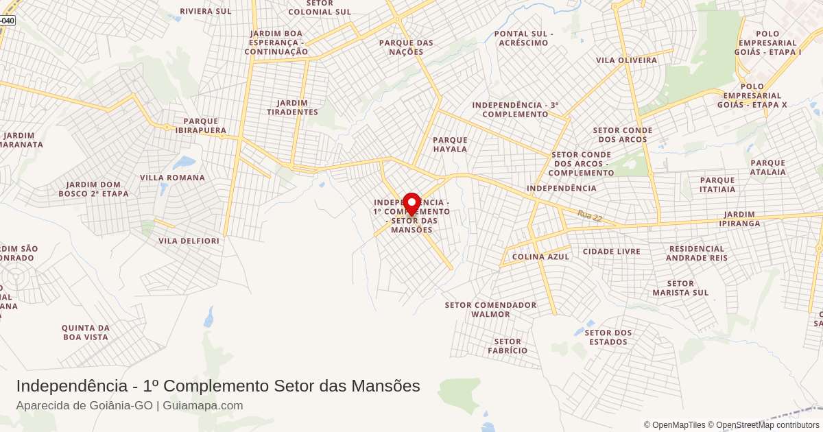Bairro Independência - 1º Complemento Setor das Mansões - Aparecida de ...