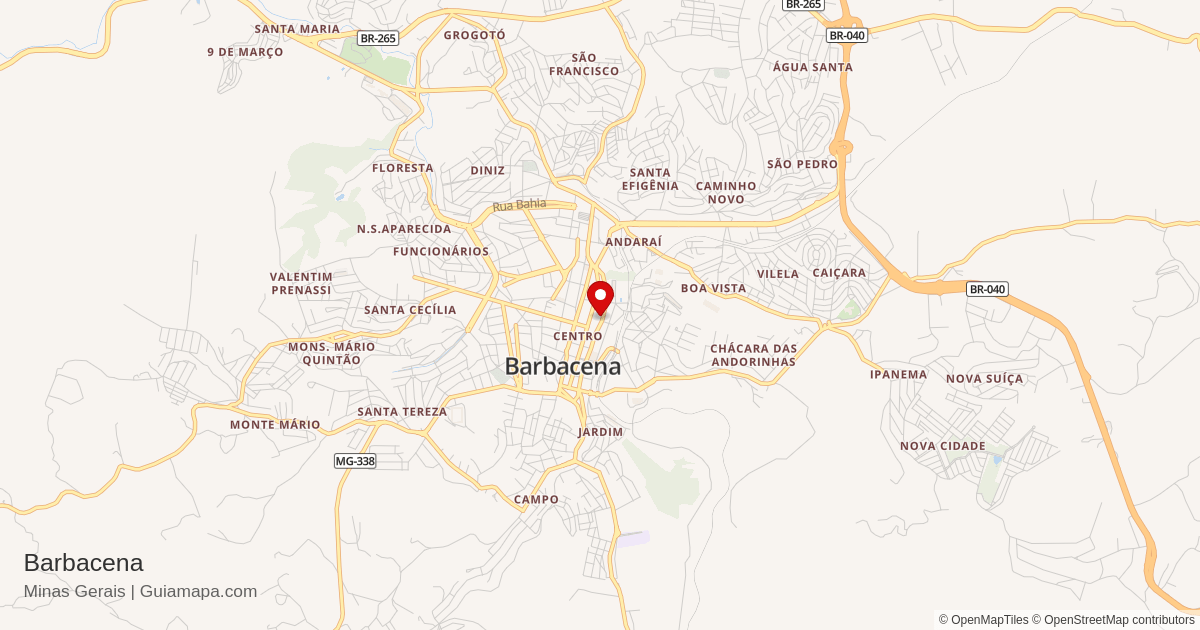 Mapa de Barbacena - Minas Gerais - Guiamapa.com