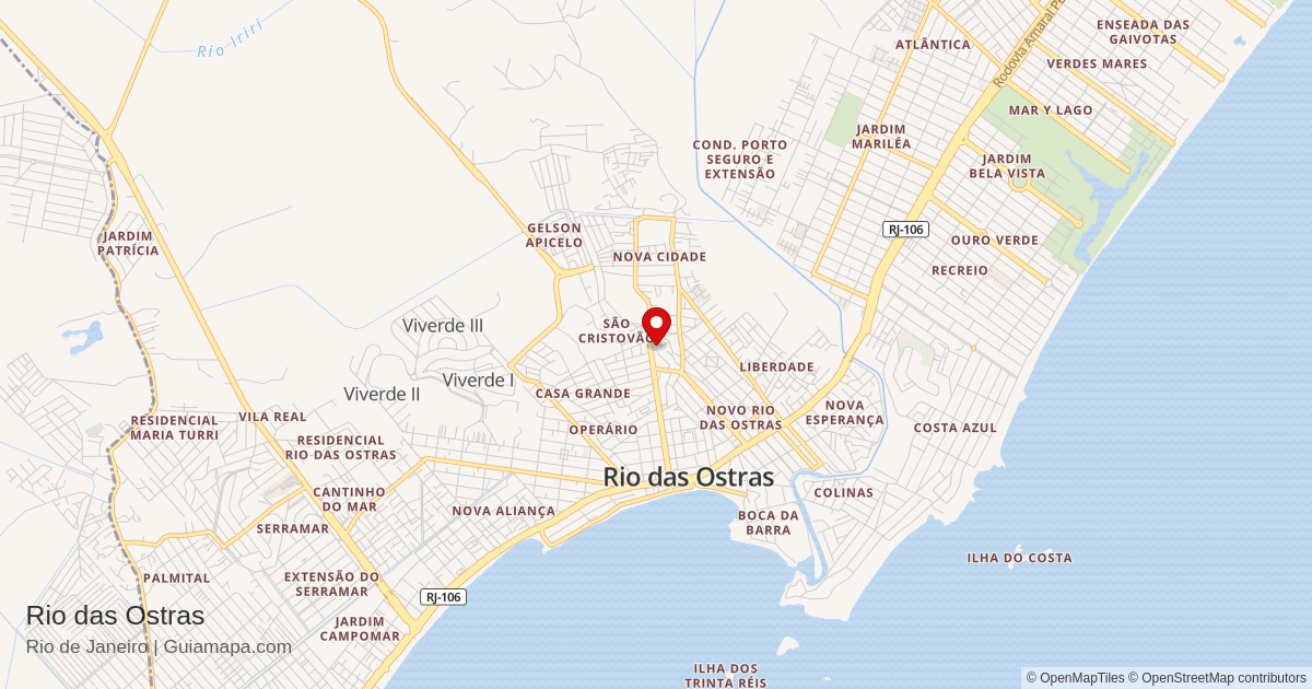 Mapa de Rio das Ostras - Rio de Janeiro - Guiamapa.com