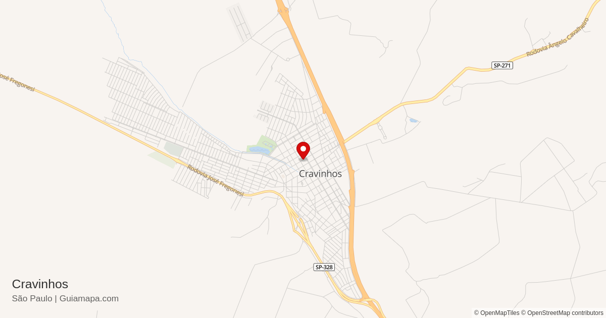 Mapa de Cravinhos - São Paulo - Guiamapa.com
