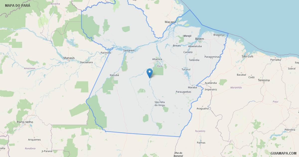 Mapa do Estado do Pará - Guiamapa.com